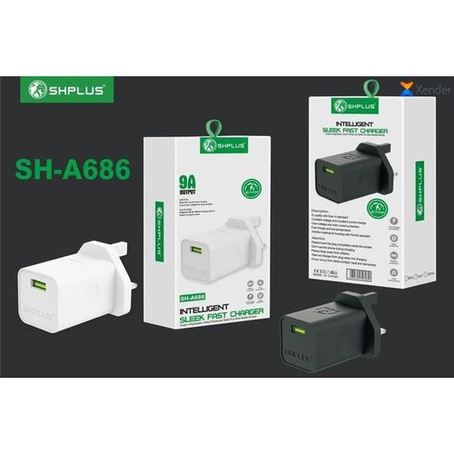 2 IN 1  SHPLUS Fast Charger Micro USB Cable A686 WHITE/BLACK