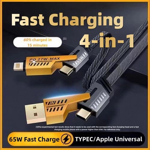 data cable 4 in 1 super fast charging PD27W charging dual type-C 65W two-to-two fast charging cable multi-function