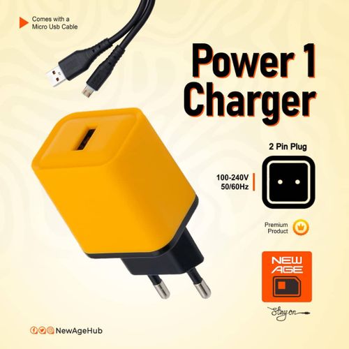 New Age Travel Fast Phone Charger 2 Pin Plus
