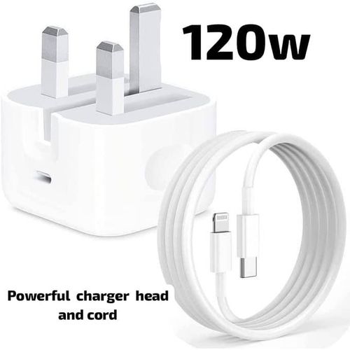 HEAVY DUTY 120W SMART IPHONE USB-C To LIGHTING PD FAST LIGHTING CHARGER