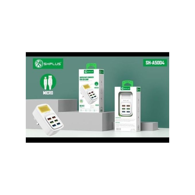 6 IN 1 USB SUPER FAST CHARGER + LED LAMP