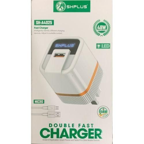 Android SHPLUS 48W IQ DOUBLE FAST CHARGER With LED DISPLAY