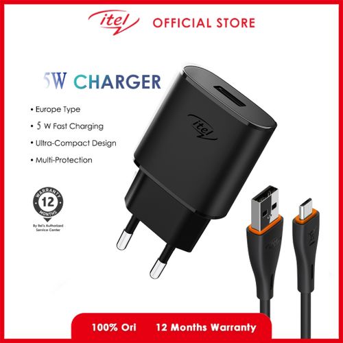 itel 5Watts Efficient Charger With Micro USB Cable
